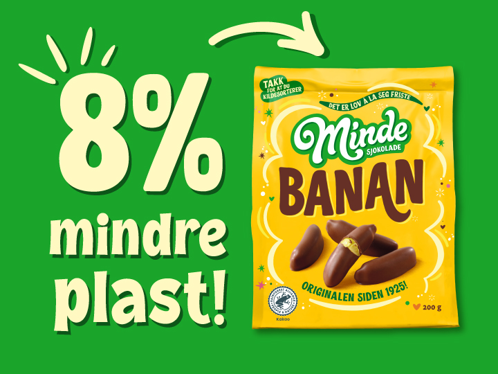 Minde Banan - Ny pose med 8% mindre plast!
