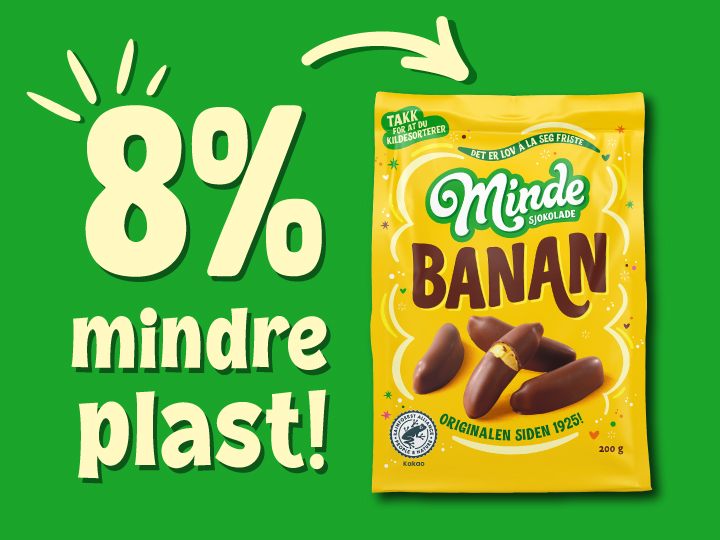 Minde Banan - Ny pose med 8% mindre plast!