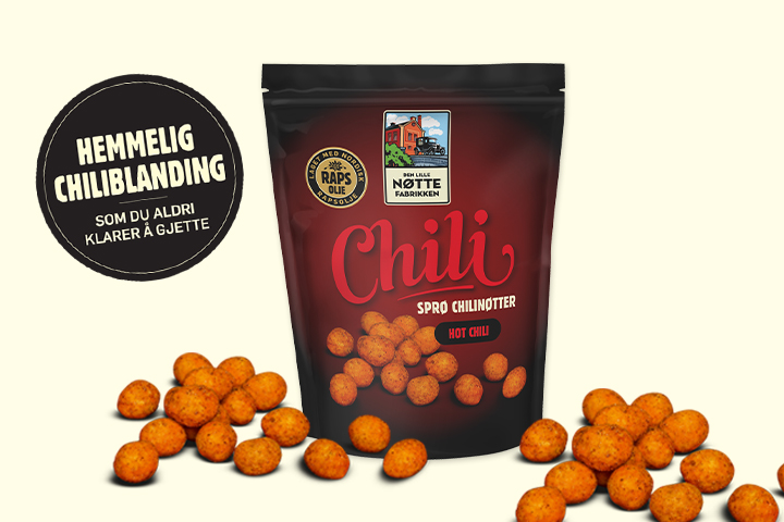 Chilinøtter fra Den Lille Nøttefabrikken